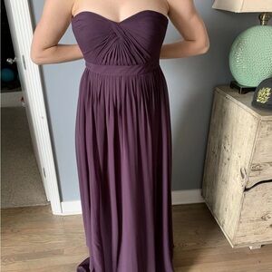 Jenny Yoo Strapless Sweetheart Bridesmaid Gown Purple Chiffon Formal Dress 6